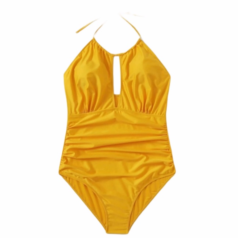 PLUS yellow halter one piece bathing suit - Picture 4 of 8